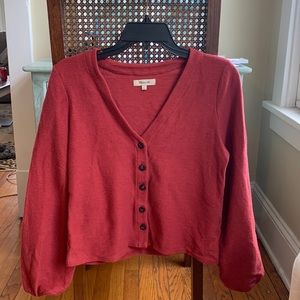 Madewell S V neck button down top
